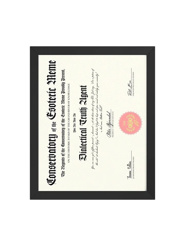 Dialectical Truth Agent Certificate product image (2)