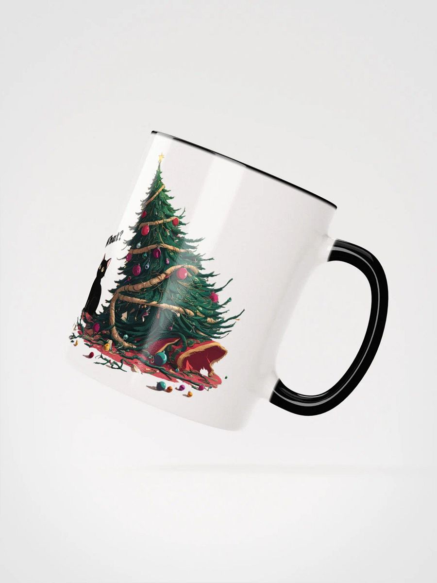 Personalized Black Cat Destroyed Christmas Coloured Mug product image (2)