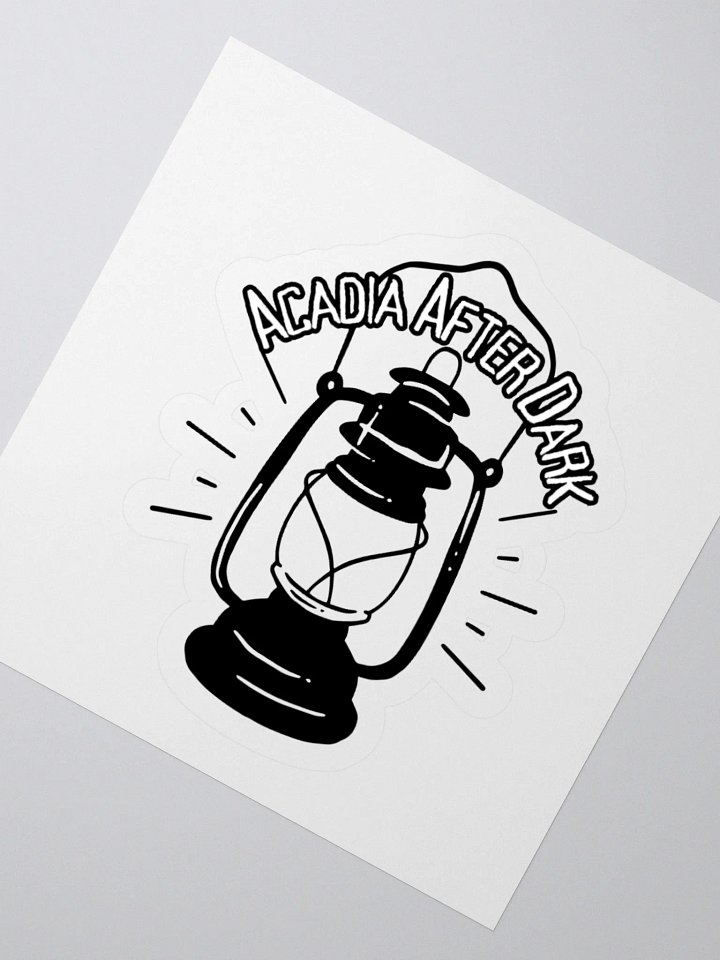 Acadia After Dark Lantern Sticker Old School Black & White product image (4)
