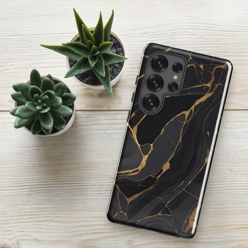 Tough Case for Samsung – Ebon Gold Waves product image (48)