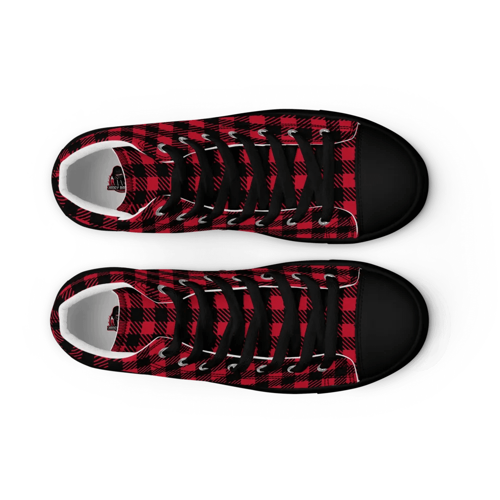 Retro Red Buffalo Plaid Women's High Tops product image (9)