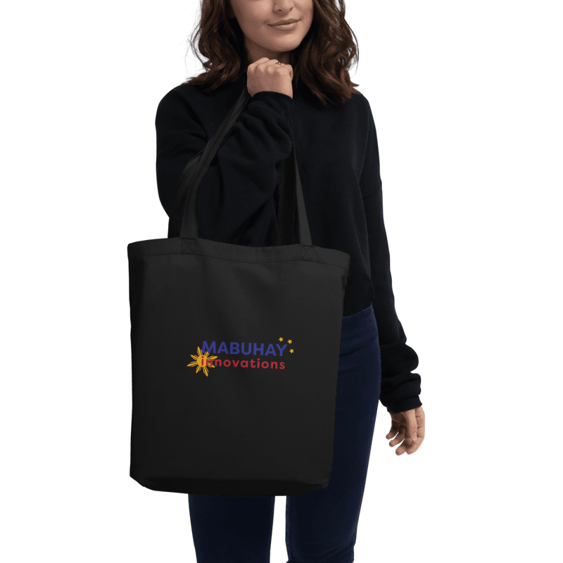MABUHAY INNOVATIONS SUPPORTER TOTE: VERSATILE USE, ORGANIC BLACK TOTE BAG, PHILIPPINES FLAG SUN LOGO product image (5)