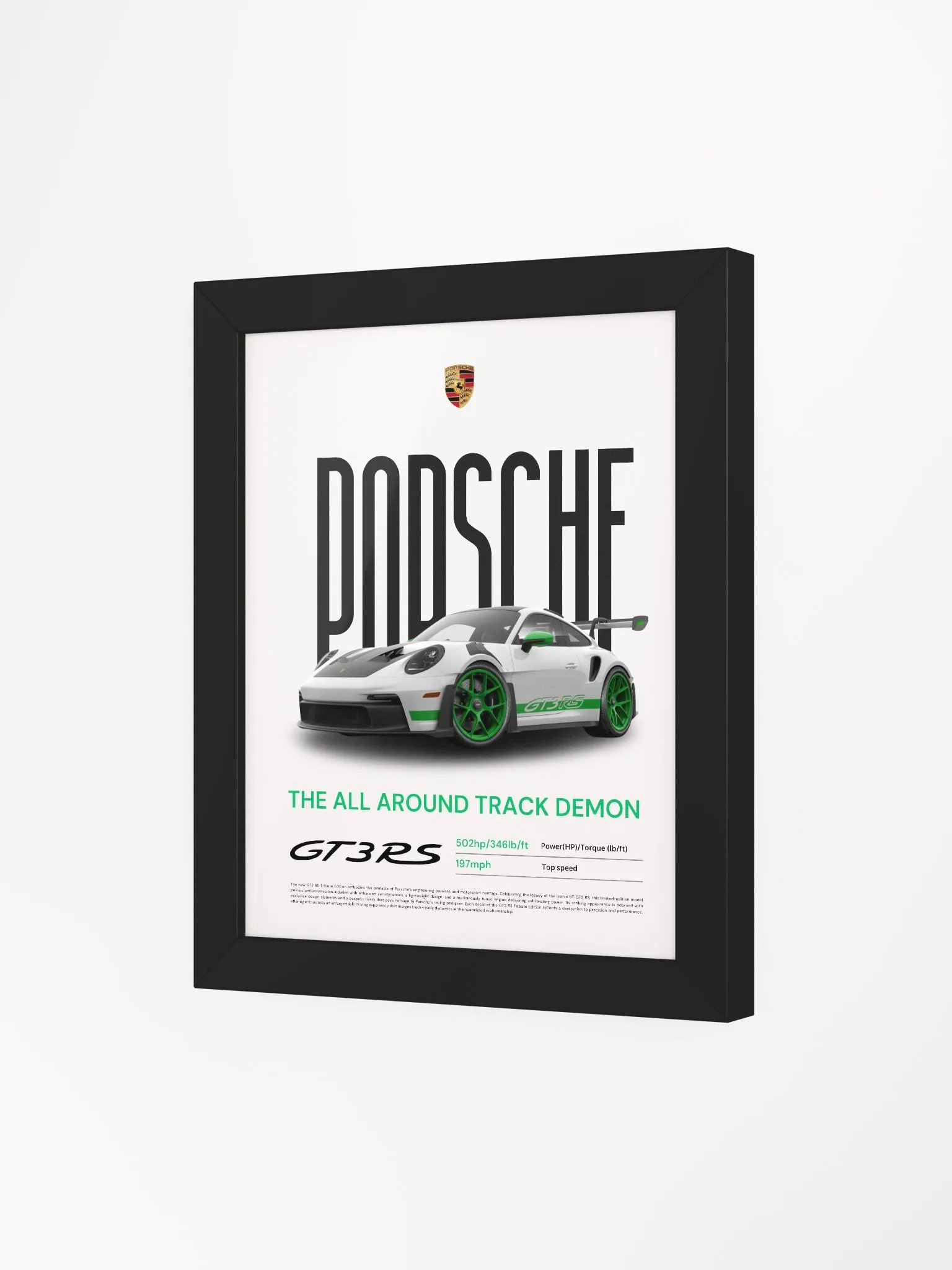 PORSCHE GT3RS TRIBUTE FRAMED POSTER product image (3)