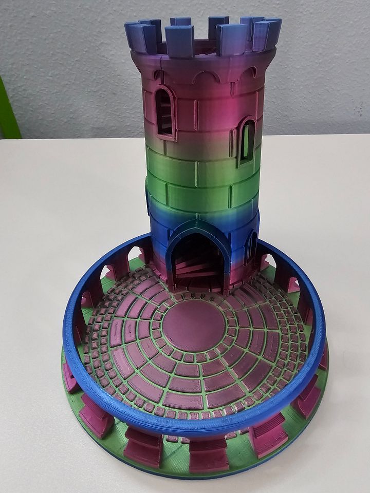 3D Printed Dice Tower | Multicolor Gradient Castle Tower | DnD, TTRPG, Dice Rolling Accessory | Fantasy Gaming Gift product image (1)