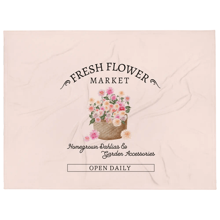 FRESH FLOWER MARKET - DAHLIA SOFT PLUSH FLEECE BLANKET IN APRICOT product image (1)