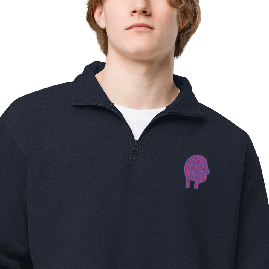 In My Head (berry design) embroidered quarter zip product image (15)