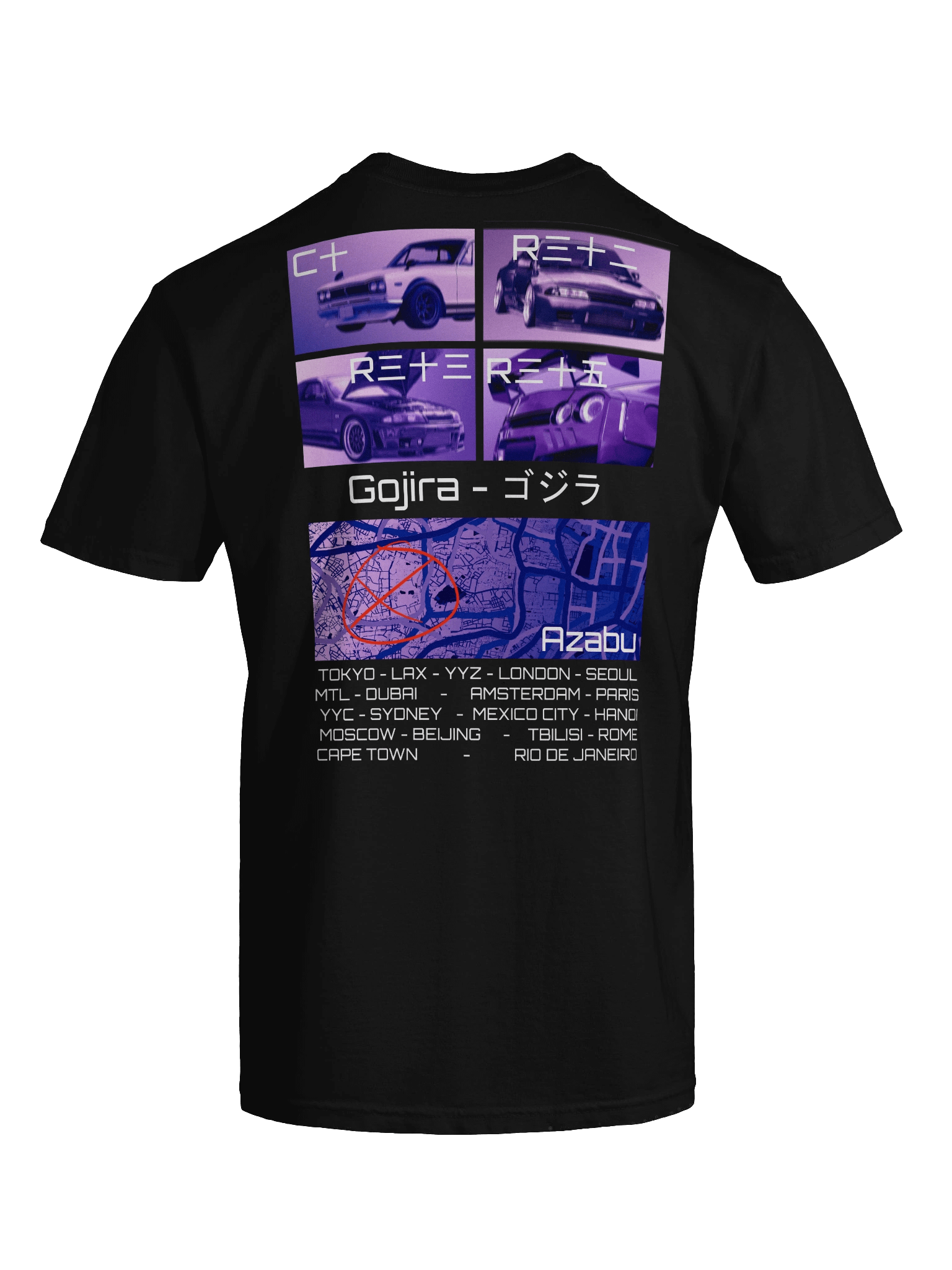 Gojira-Birthplace, List of Cities (Black) | Shirt product image (4)