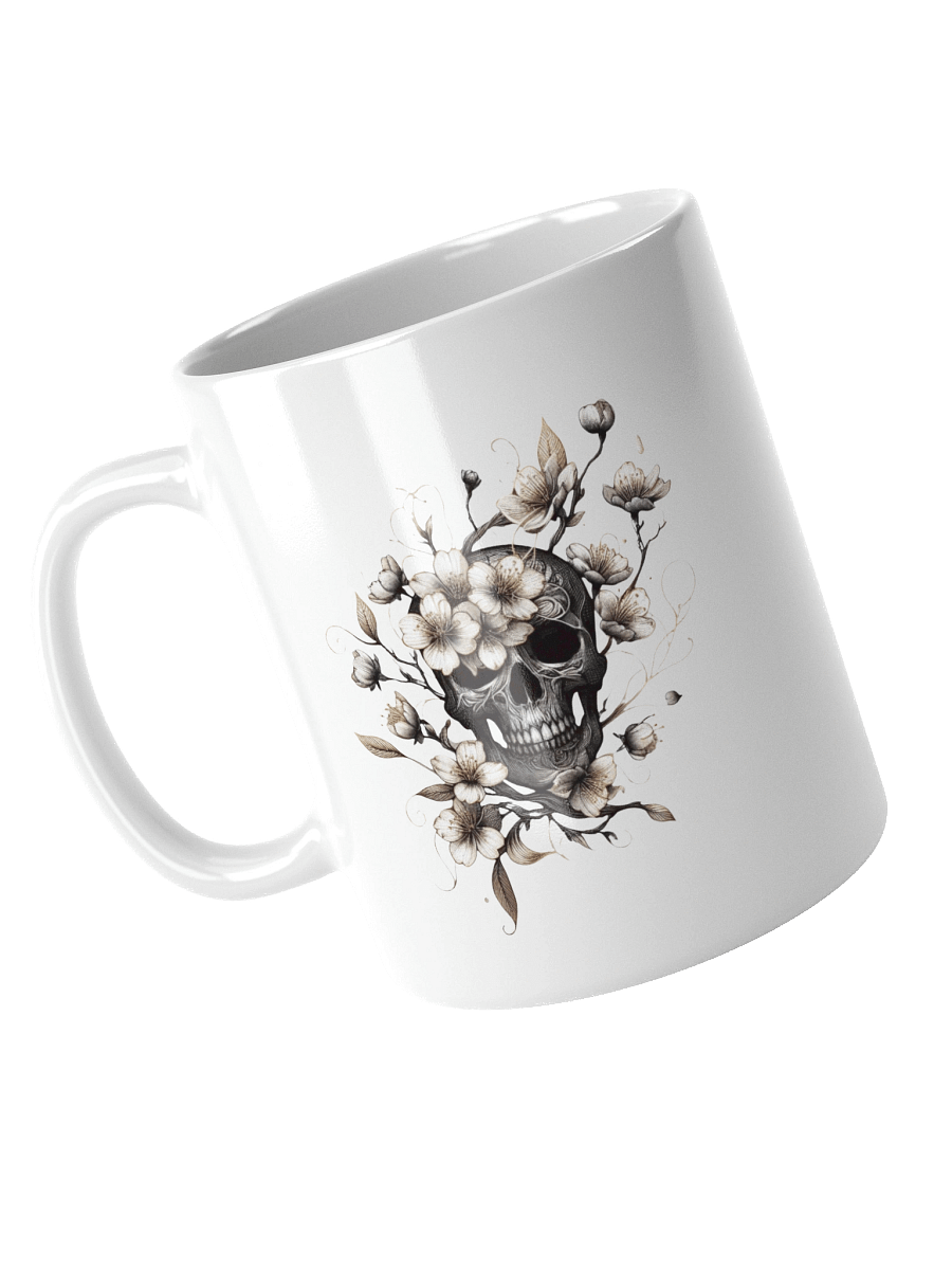 Floral Skulls White Glossy Mug product image (8)