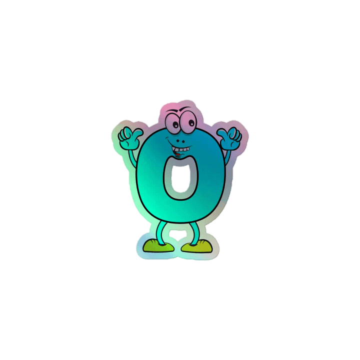 O Letter Cartoon Character Holographic Sticker product image (1)