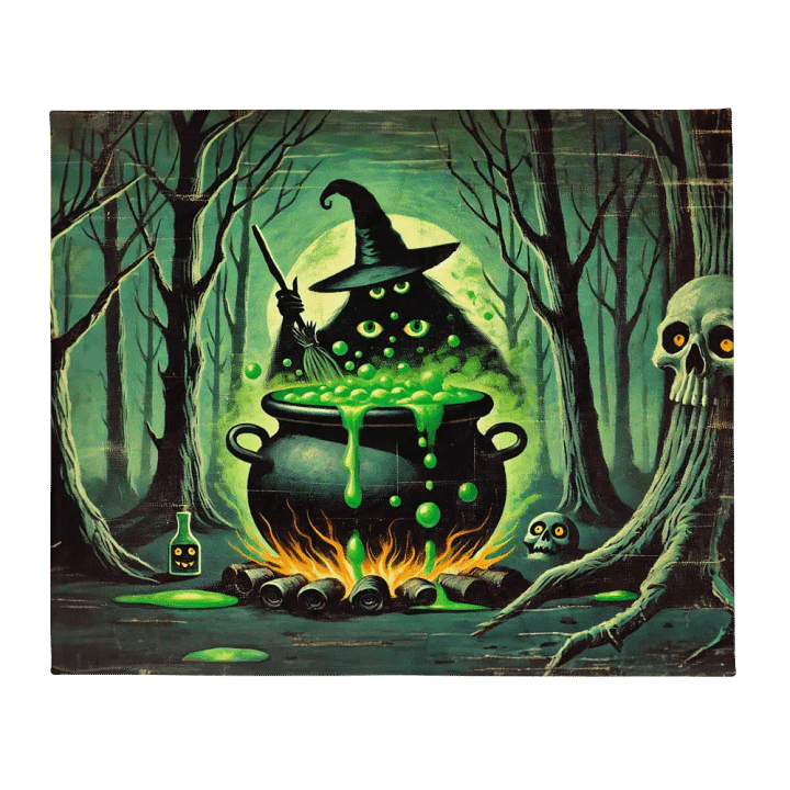 Cauldron Monster Spooky Throw Blanket product image (2)