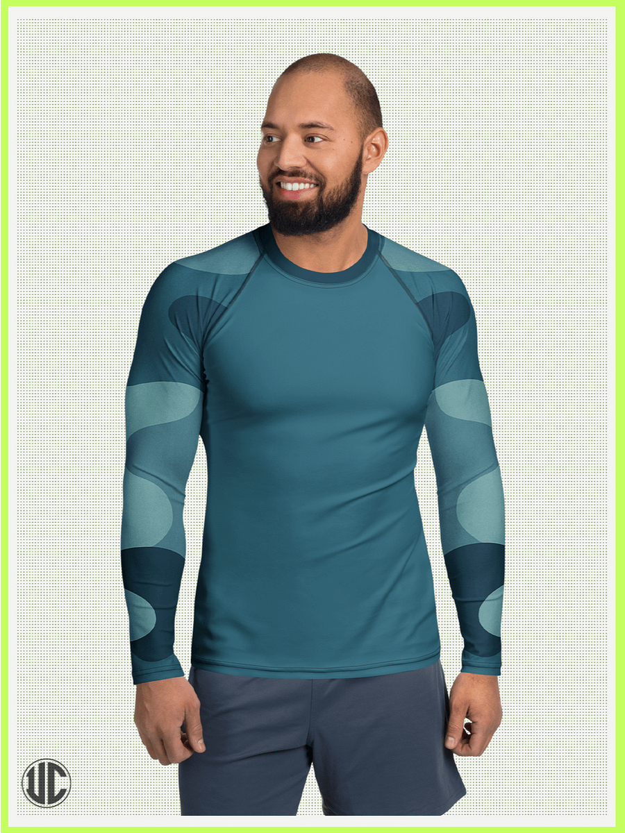 Zahra’s Ocean Wave Camo – Men’s Rash Guard product image (1)