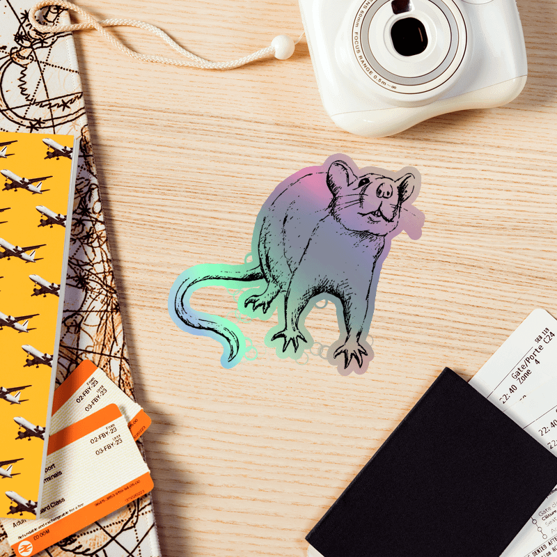 Hint of rat Holographic sticker product image (7)
