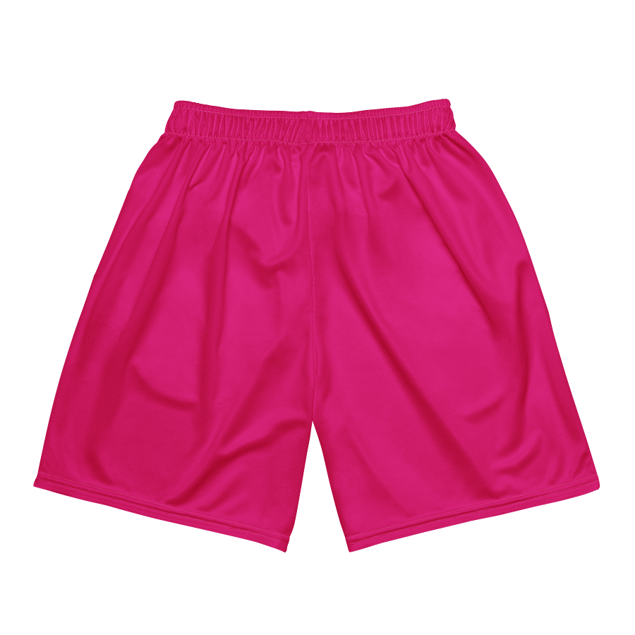Women's | BRN.2C.C.™ Mesh Shorts | Coastal Cool Meets Sporty Style | Recycled Unisex Activewear 🌊🔥| White Logo on Vibrant Pink product image (5)