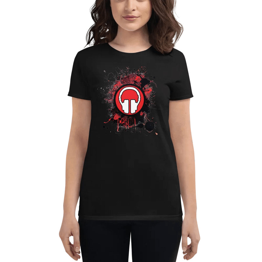 Women's Paint Splat Headphones Front | Tribe Back Print Gildan Middleweight T-Shirt product image (1)
