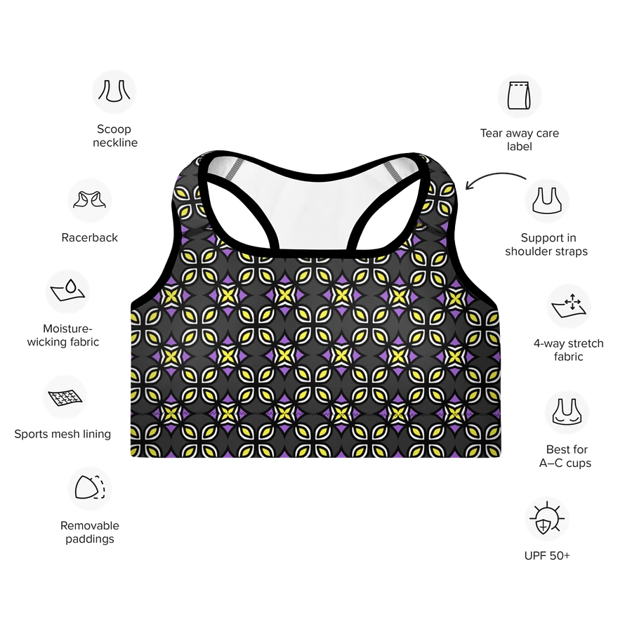 Non-Binary Abstract (3) - Padded Sports Bra product image (7)