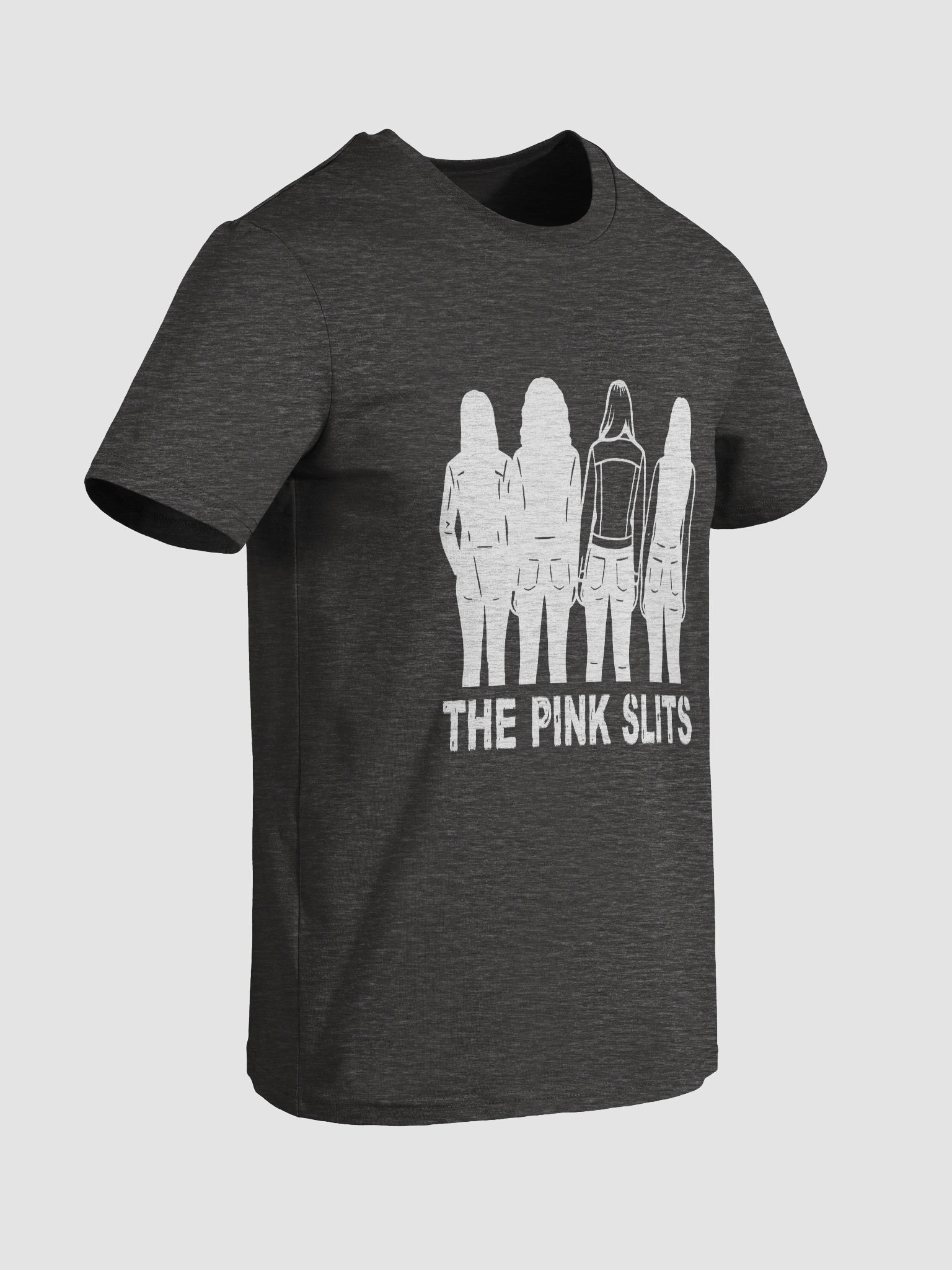 The Pink Slits organic cotton silhouette tee (black or grey) product image (4)