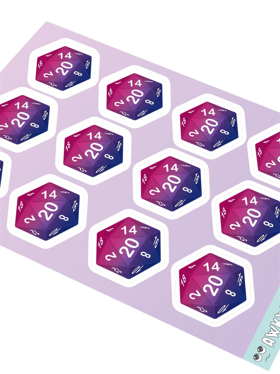 Bisexual Pride D20 Sticker Sheet product image (2)