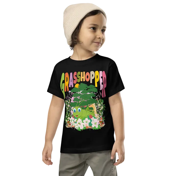 Grasshopper Colorful Funny Cute Bella + Canvas Toddler T-Shirt – Funny Shirt for Kids product image (1)