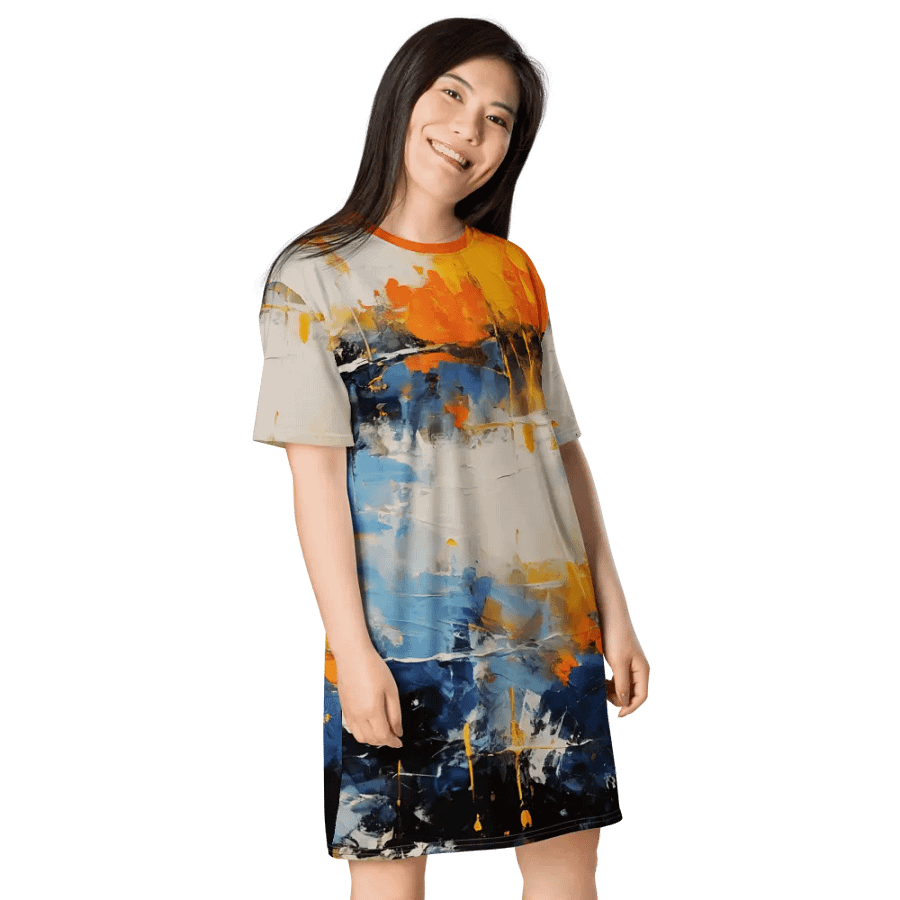 Watercolor Splash T Shirt Dress product image (3)