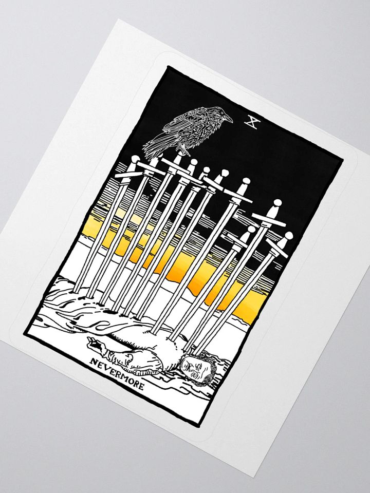 Edgar Allan Poe Ten of Swords Tarot Card Sticker product image (2)