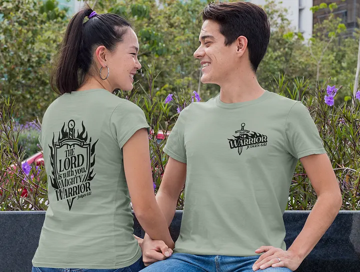 The Lord is With You Mighty Warrior Garment-Dyed T-Shirt product image (1)