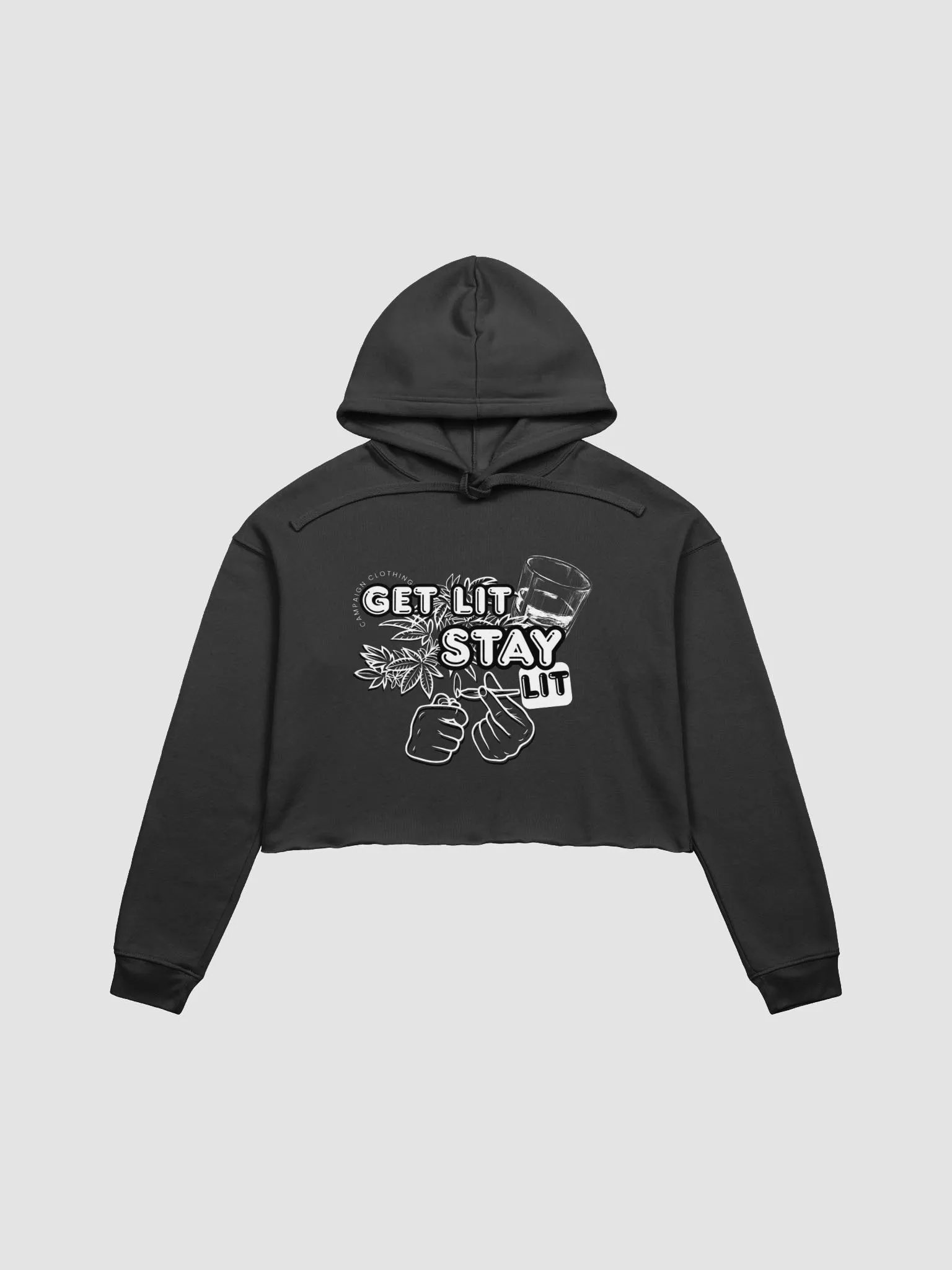 [Stoner's Haven] Stay Lit Crop Top Hoodie product image (5)