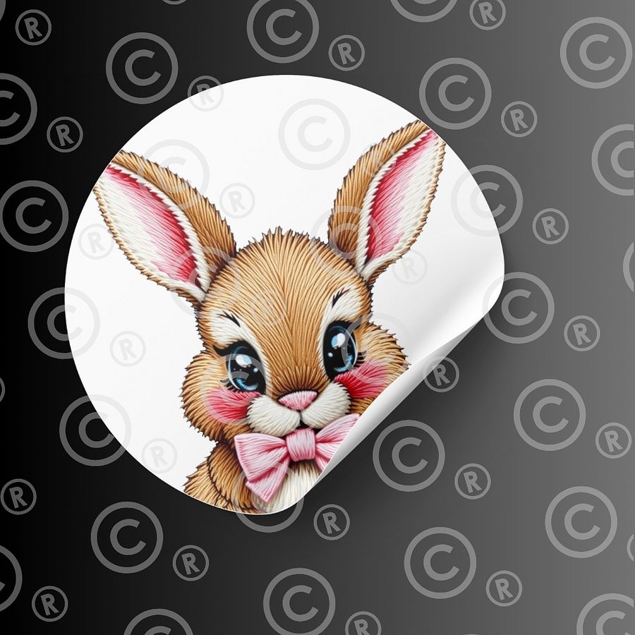 Cute Faux Embroidered Easter Bunny Digital Download – High-Quality PNG product image (3)