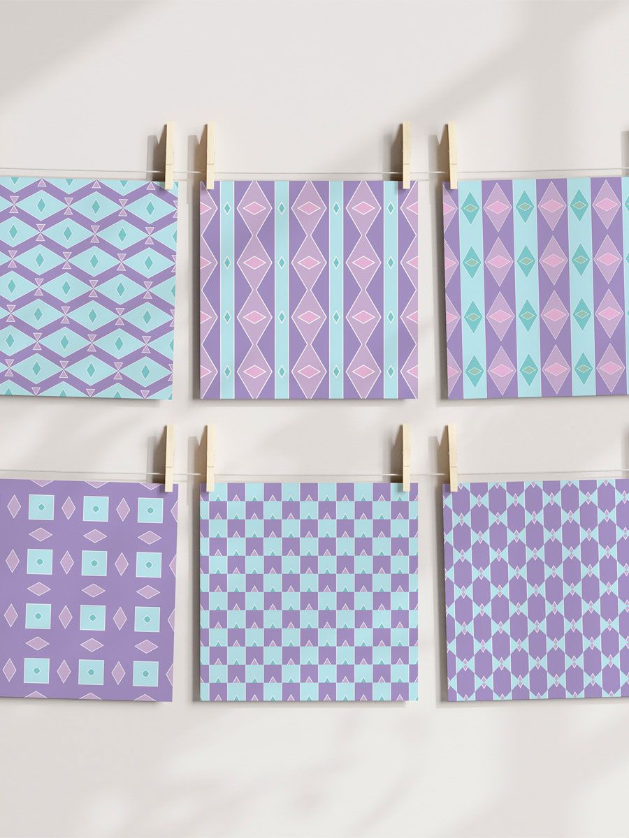 Abstract Pastels Pattern Pack 3 - Purple and Aqua product image (4)