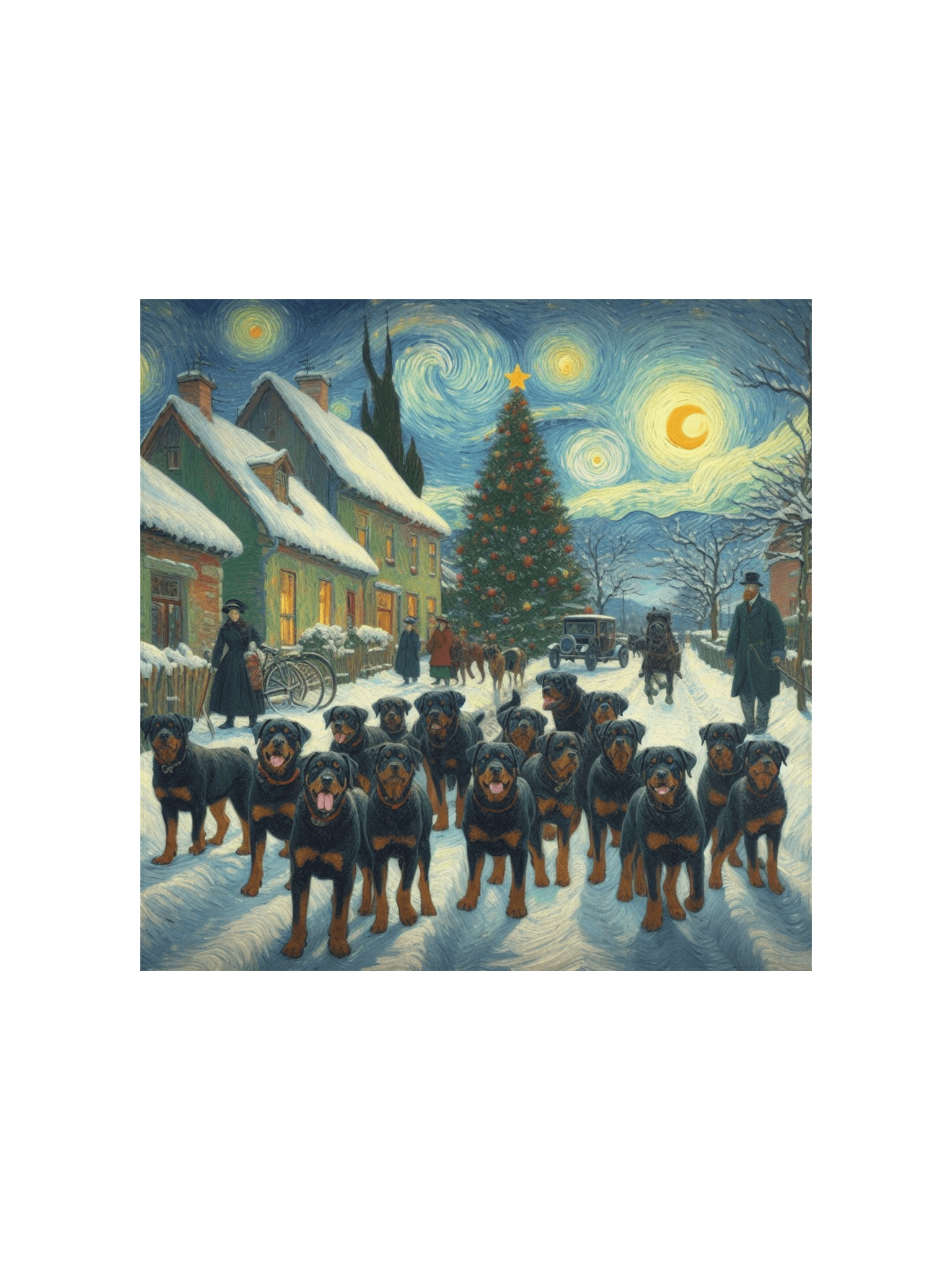 Christmas Night Rottweiler Poster product image (4)