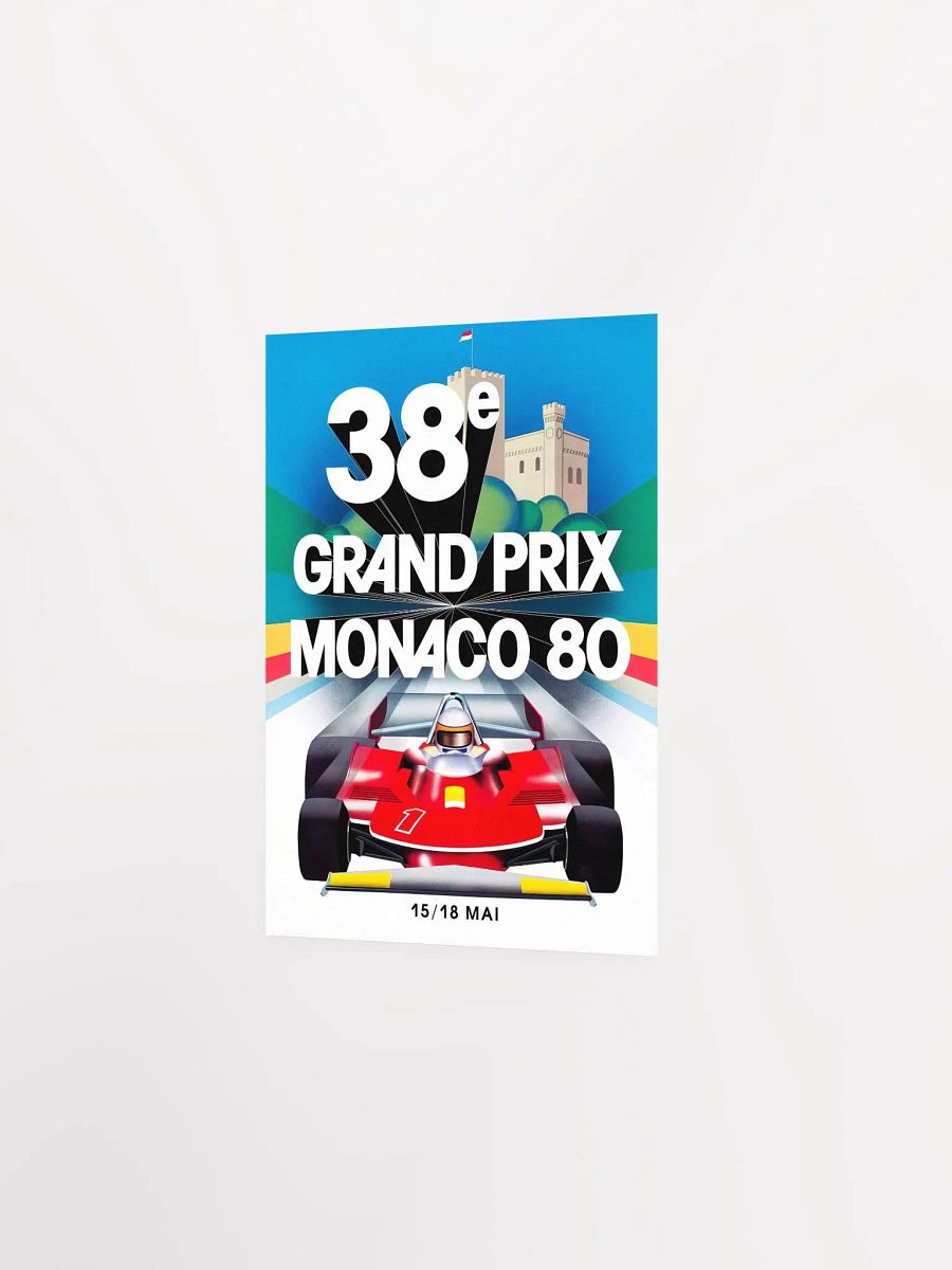 Monaco Vintage F1 Grand Prix, 1980 poster — Vintage Formula 1 poster, Monaco Grand Prix poster, retro travel poster product image (7)