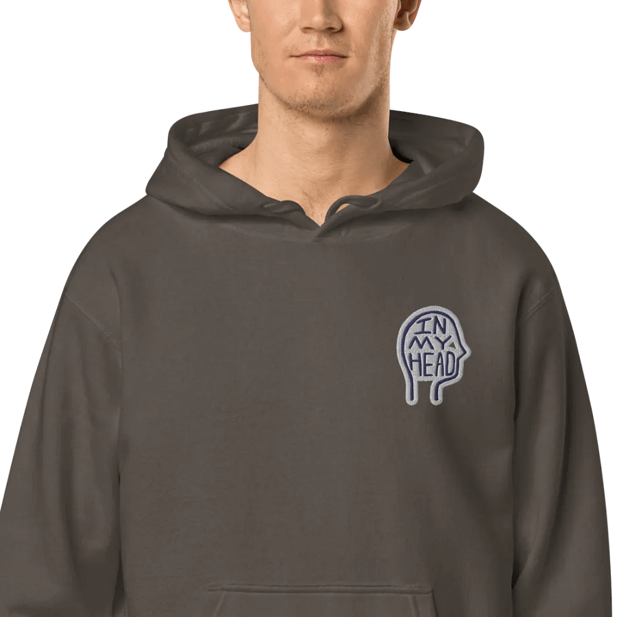 In My Head (L.C. navy bubble design) embroidered pigment hoodie product image (1)
