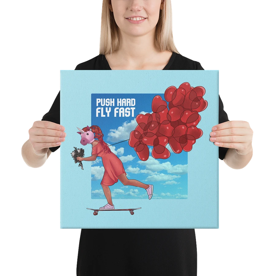 Push Hard Fly Far Unicorn Girl Canvas Print product image (4)