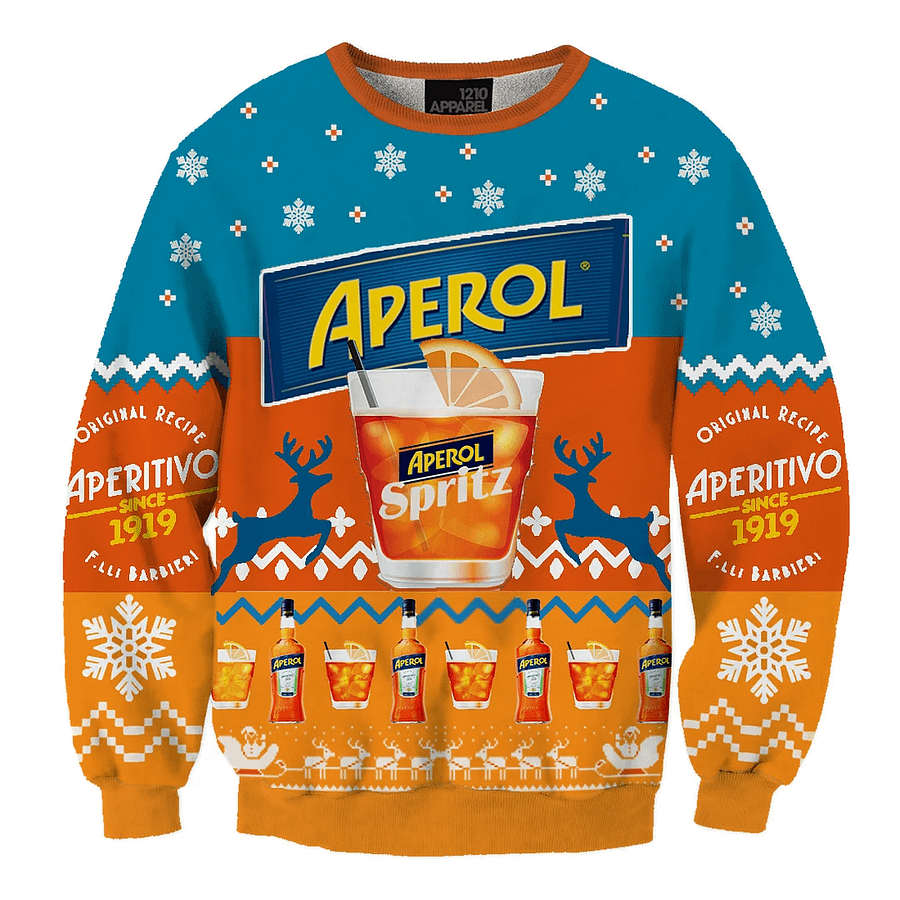 Hanorac de Crăciun unisex Aperol Spritz Fun imprimat 3D product image (3)