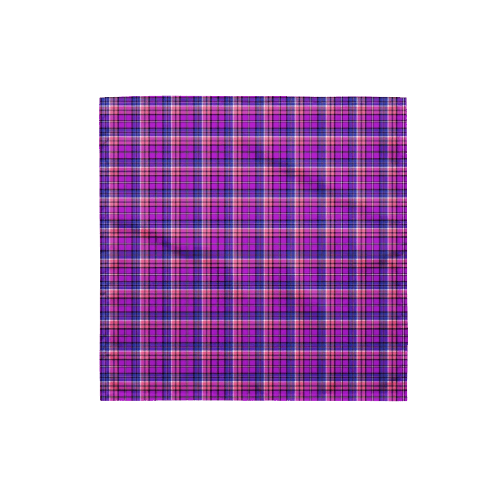 Bright Purple, Pink, and Blue Plaid Bandana product image (4)