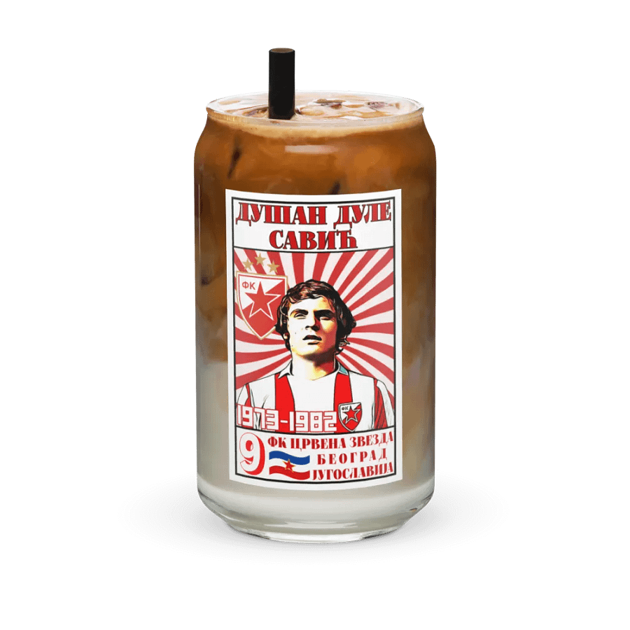 Dušan Dule Savić (FK Crvena Zvezda) Can-Shaped Glass product image (6)