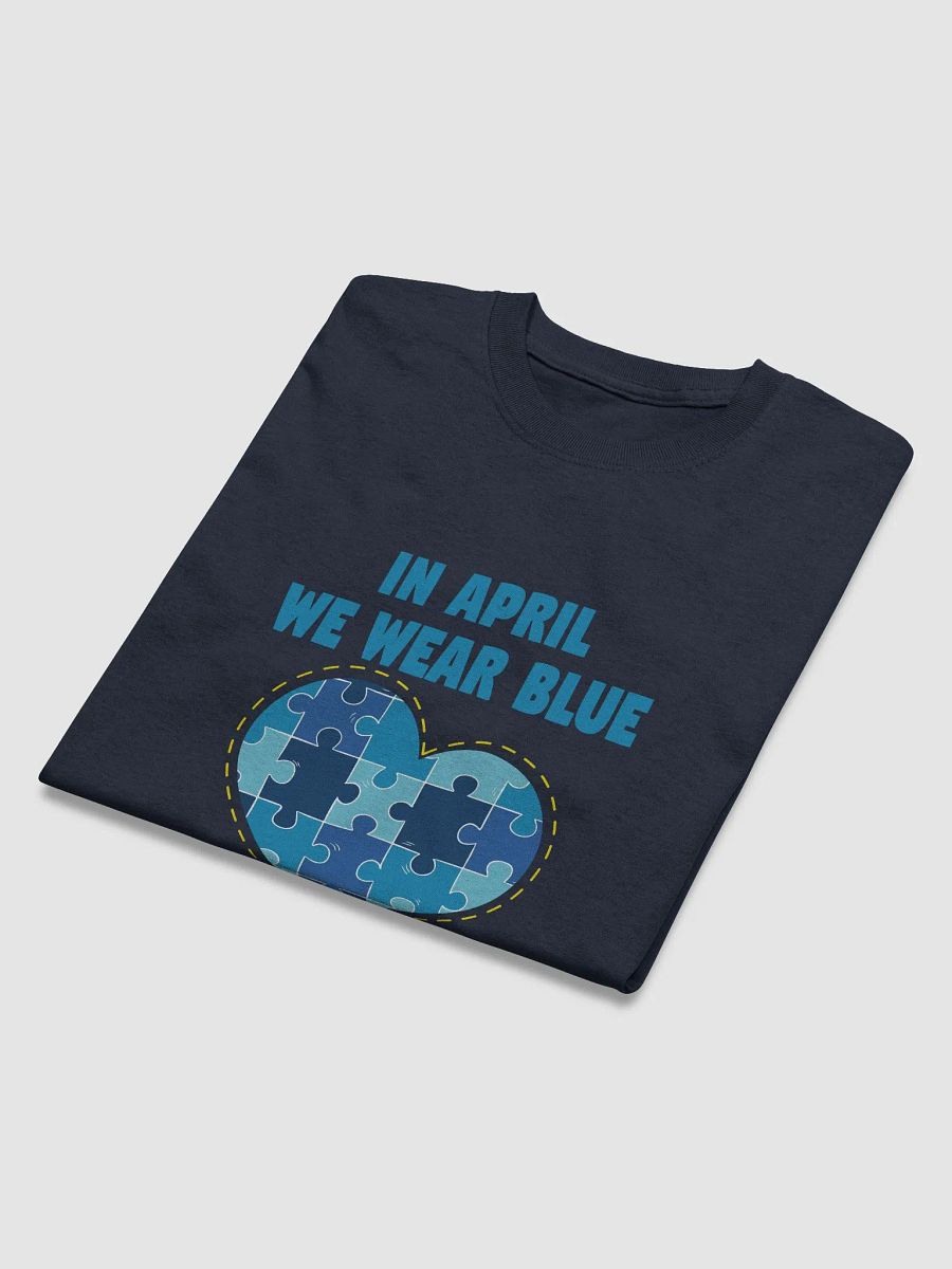 April Blue Puzzle Heart T-Shirt product image (40)