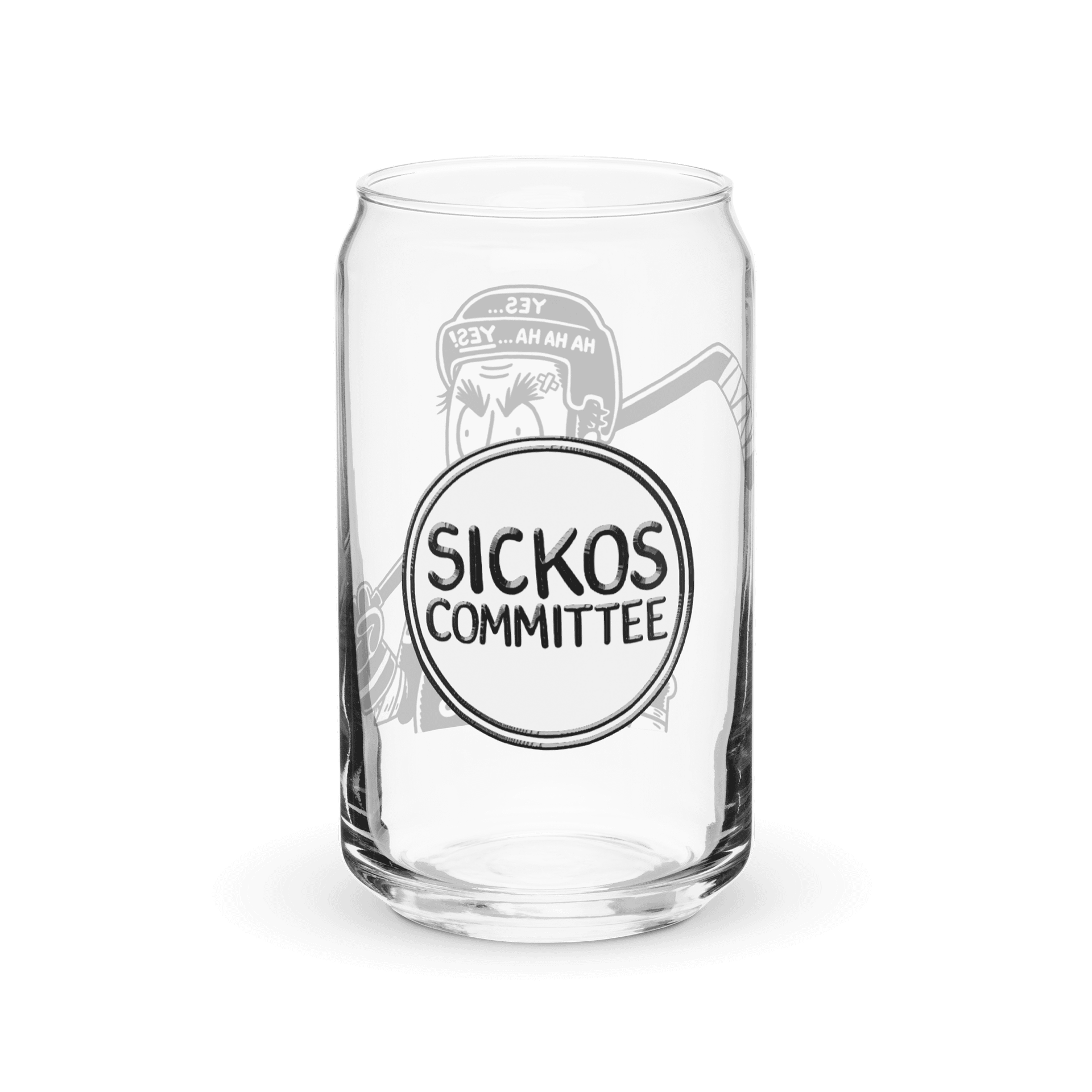 16oz Sickos Hockey Can-Shaped Glass (with Optional Lid/Straw) product image (2)