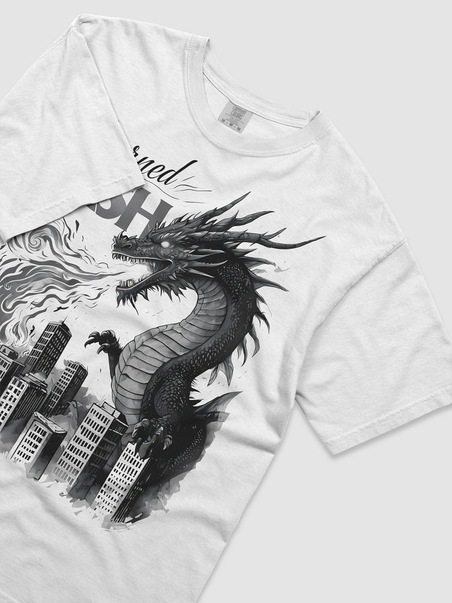 Apocalyptic Dragon Art | 'Burned to Ash' Monochrome Print T-Shirt product image (20)