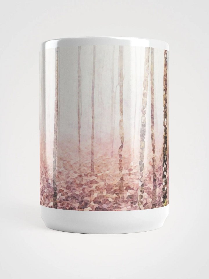 Abstract Graphic | White Coffee Mug | Subtle Mist Treescape product image (2)