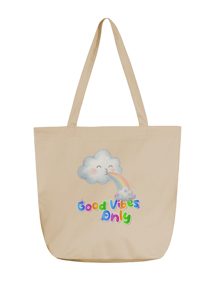 Good Vibes Only Rainbow Cloud Tote Bag product image (1)