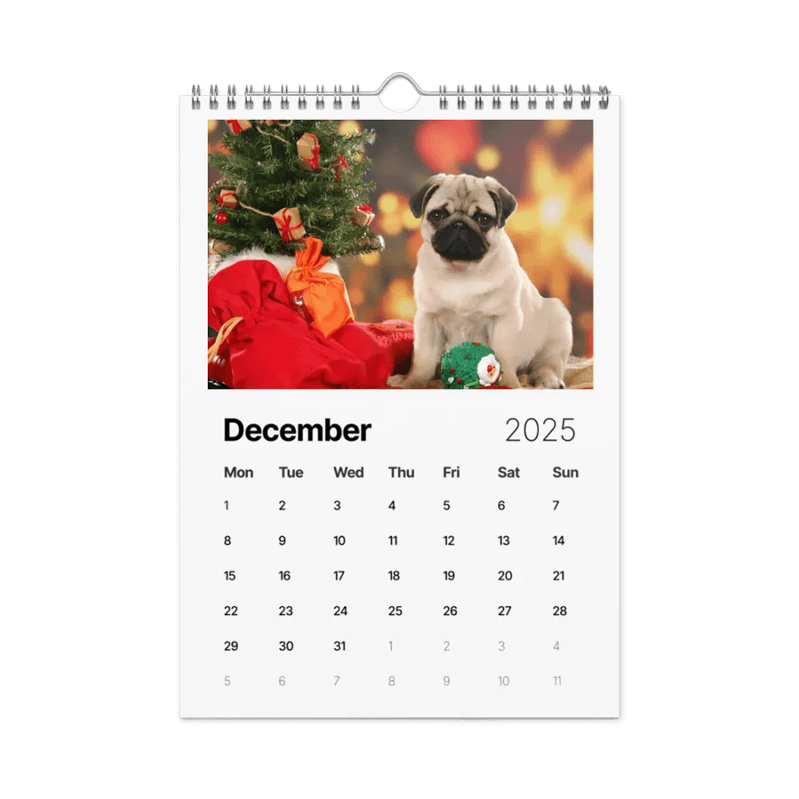 Pug Squad 2025 Customizable Wall Calendar product image (4)