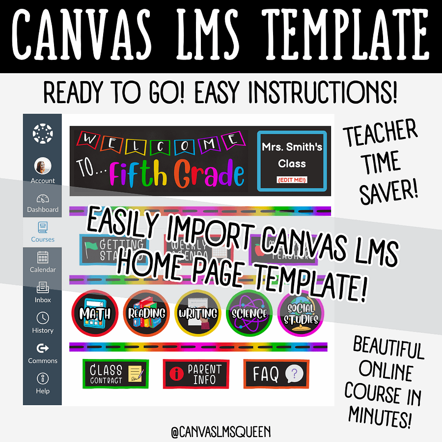 Canvas LMS Template - COURSE BUNDLE - Multicolored - 100% Customizable product image (6)