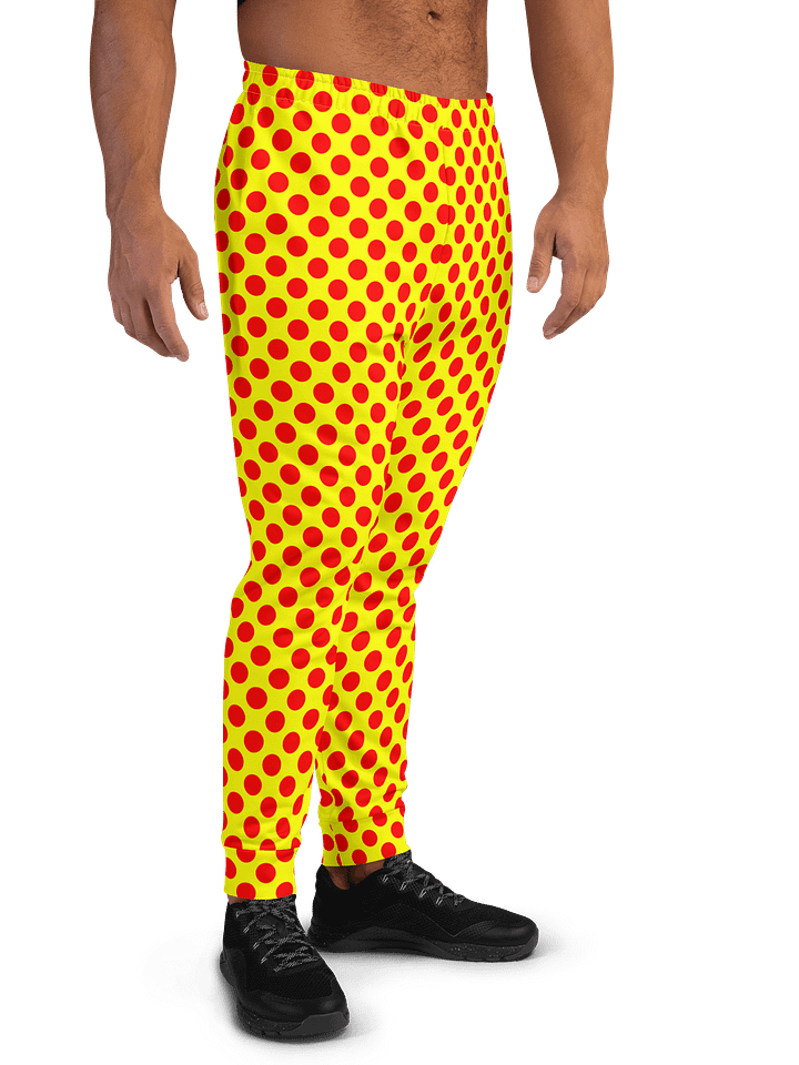 Red Polka Dots on Yellow Men's Joggers product image (1)
