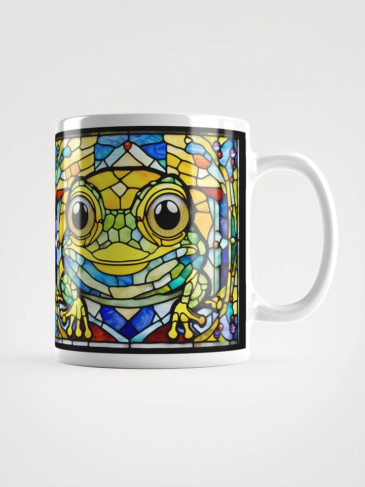 #002 Frolicking Yellow Frog Stained Glass Mug product image (1)