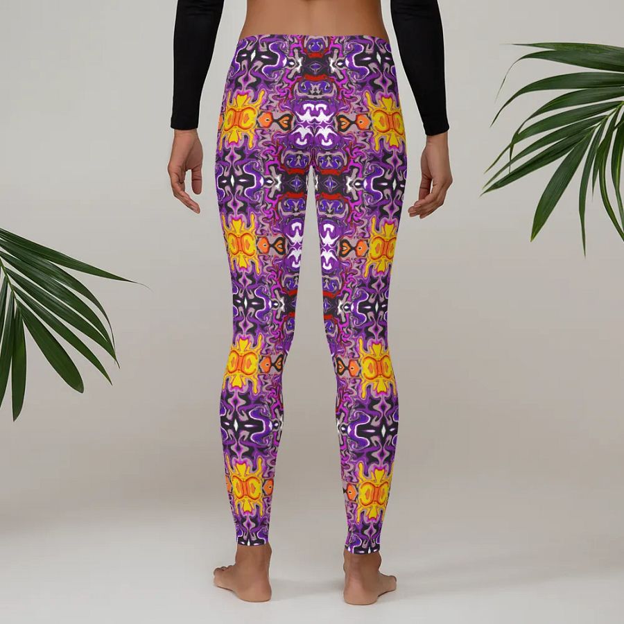 Purple African Inspired Symmetry Design Leggings product image (5)