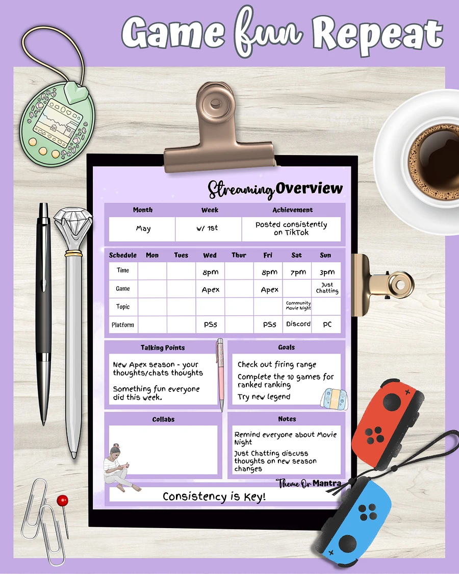 Purple Streaming Planner Printable product image (2)