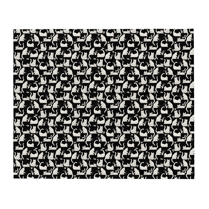 Bad Cats Knocking Stuff Over Throw Blanket, Black product image (1)