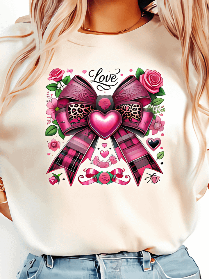 Coquette Valentine Heart Sublimation Design – Elegant Bow & Love Theme Art – High-Quality 300 DPI PNG for Instant Download product image (1)