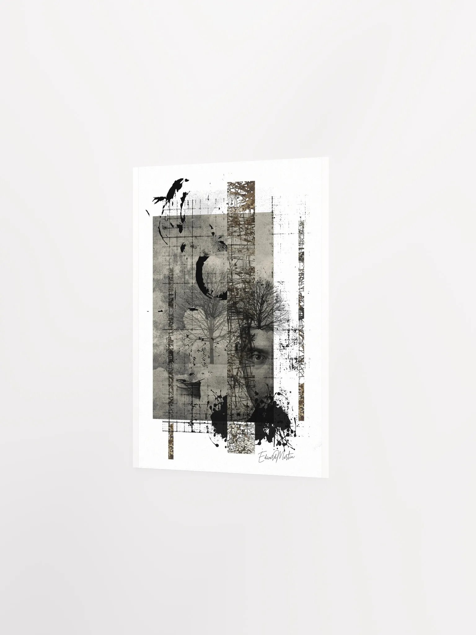 'Solitude' by Edward Martin- Collage-Monochrome Collage Poster product image (3)