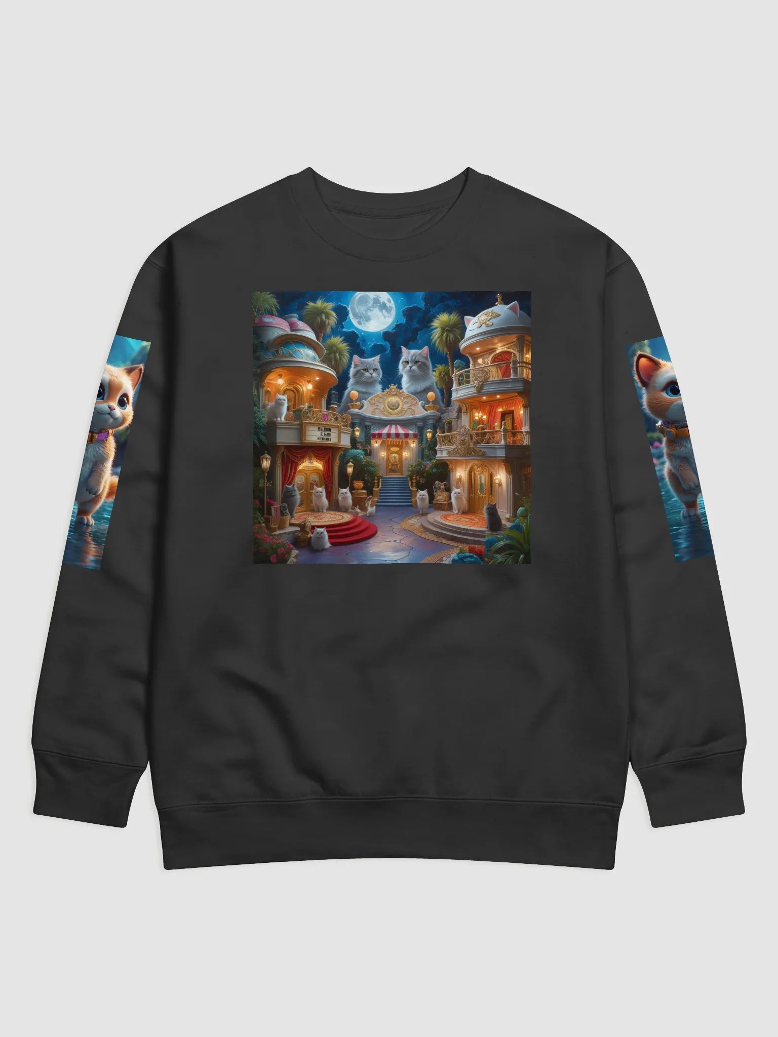 Long sleeve kitty cat sunflower a sweater product image (1)